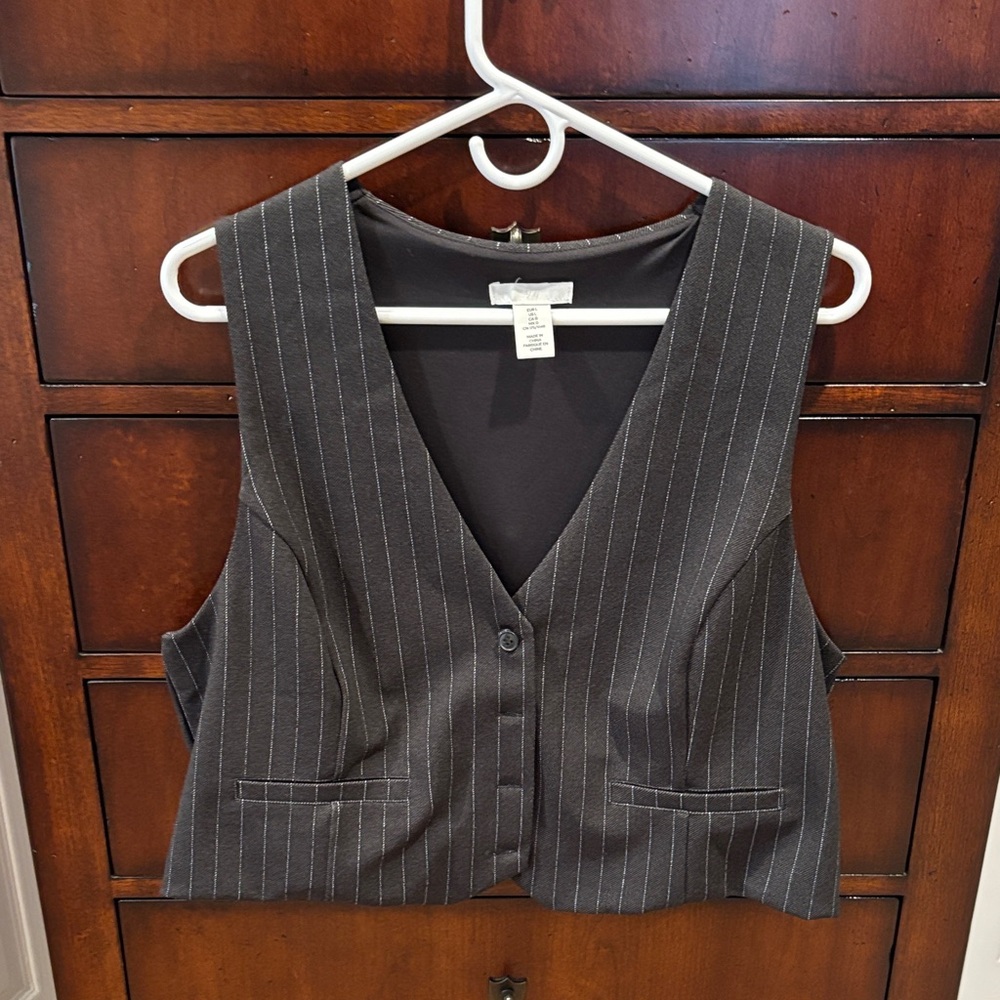 Black Pinstripe Vest